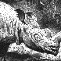 Stippling Drawing of a Rihon